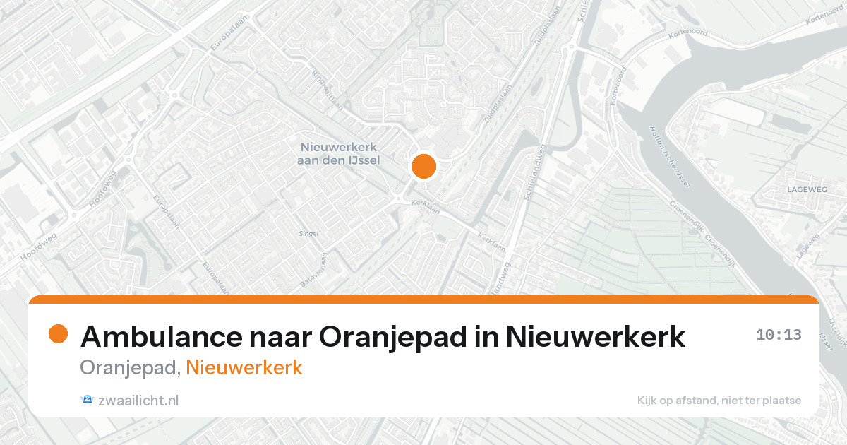 Ambulance naar Oranjepad in Nieuwerkerk — 24 aug 2026
