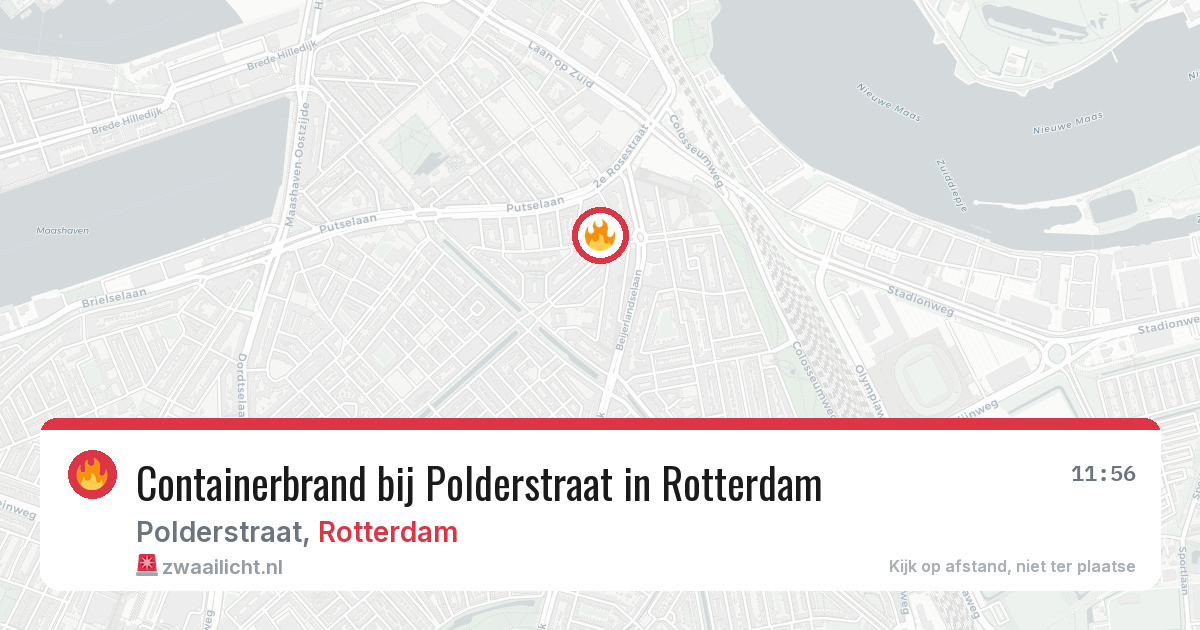 Containerbrand bij Polderstraat in Rotterdam — 24 mrt 2026