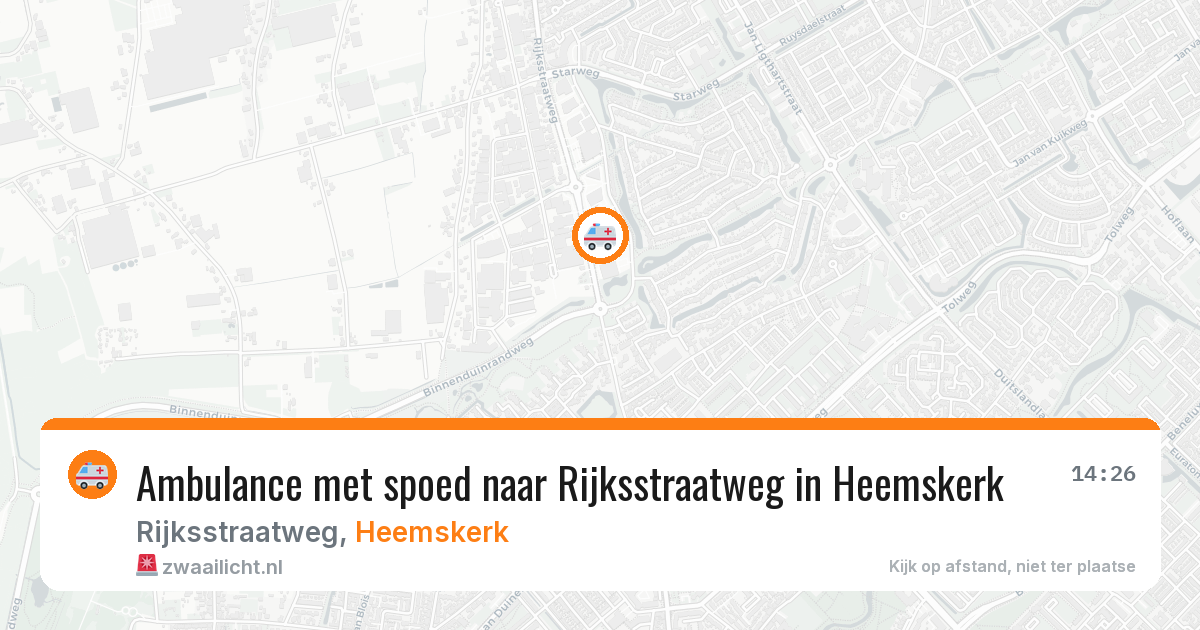 Ambulance met spoed naar Rijksstraatweg in Heemskerk — 10 jun 2026