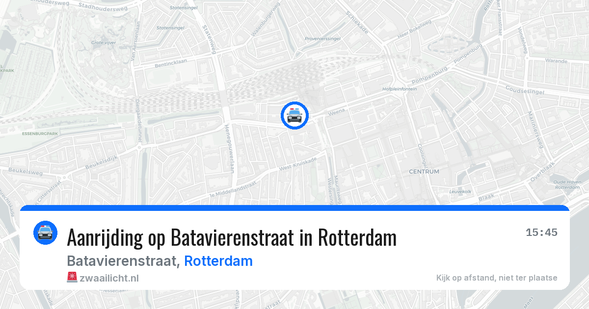 Aanrijding op Batavierenstraat in Rotterdam — 10 jul 2026