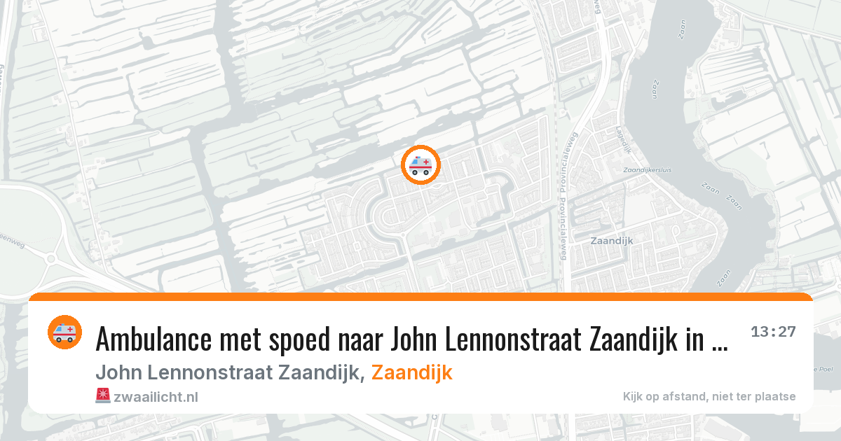 Ambulance met spoed naar John Lennonstraat Zaandijk in Zaandijk — 30 apr 2026