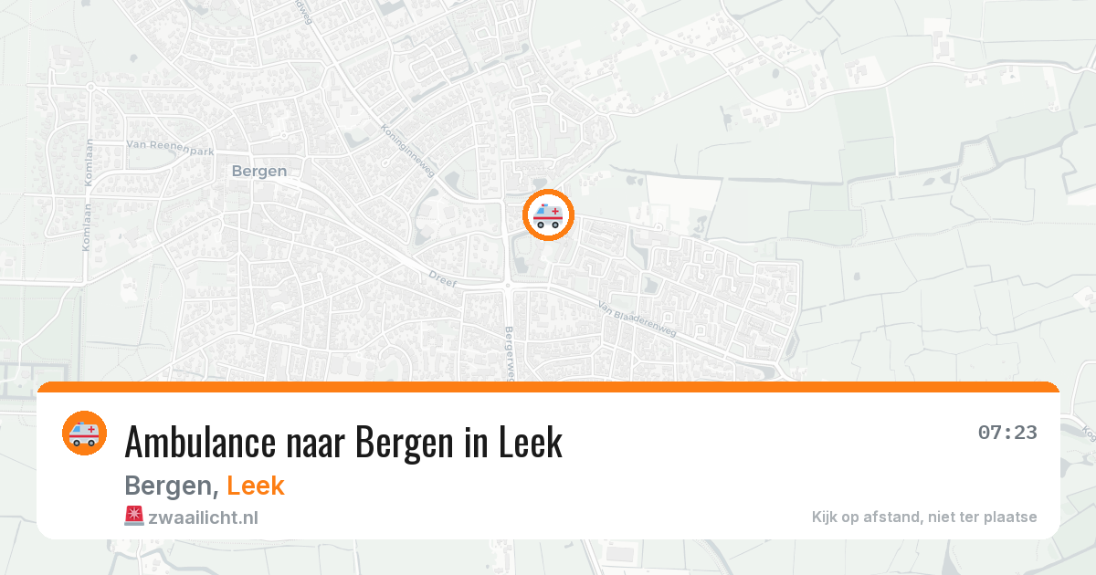 Ambulance naar Bergen in Leek — 2 aug 2026