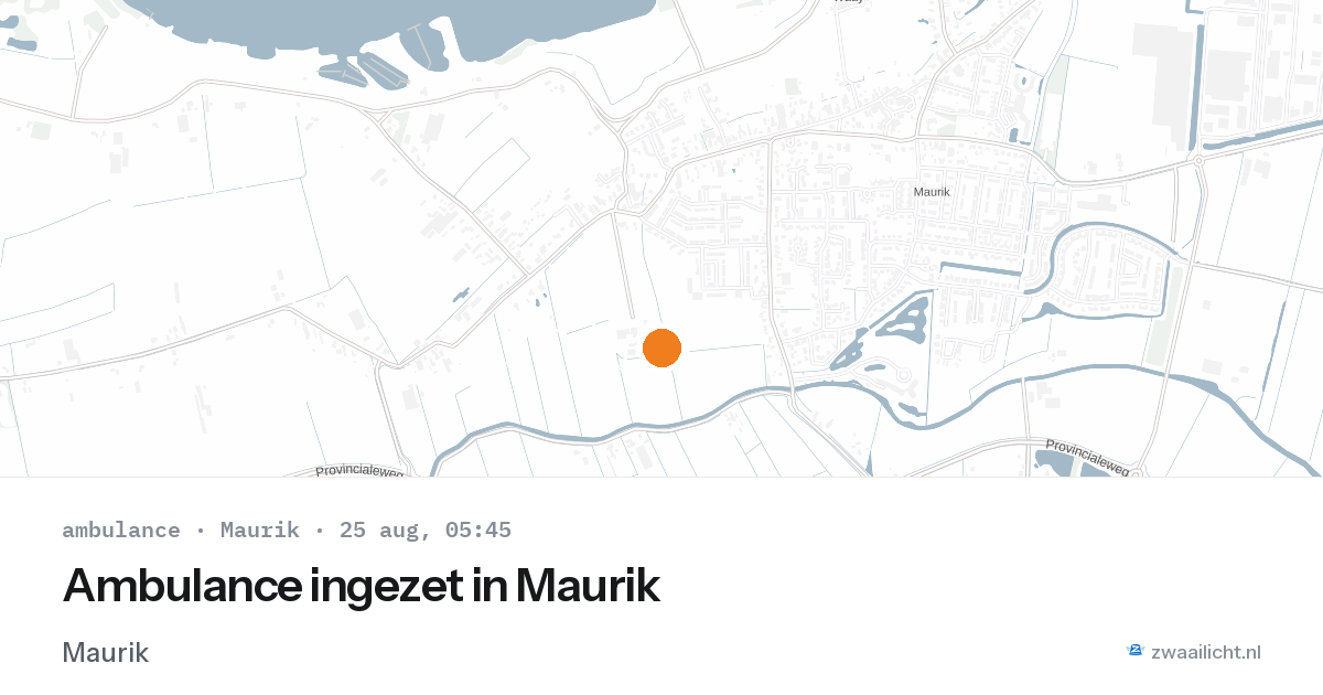 Ambulance ingezet in Maurik — 25 aug 2026