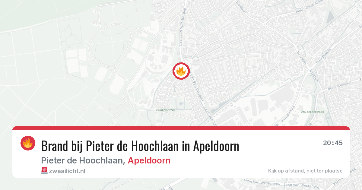 Brand bij Pieter de Hoochlaan in Apeldoorn — 24 jun 2026