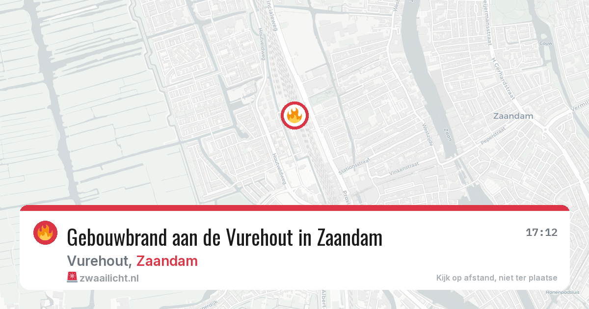 Gebouwbrand aan de Vurehout in Zaandam — 16 jan 2026