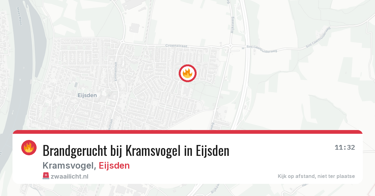 Brandgerucht bij Kramsvogel in Eijsden — 12 aug 2026