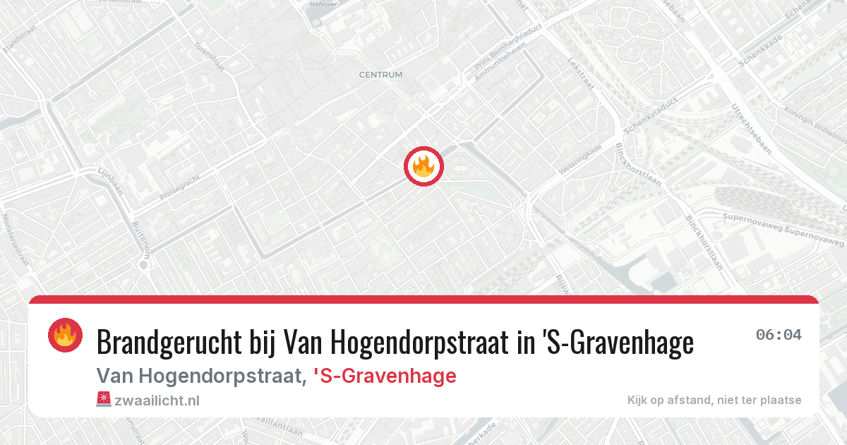 Brandgerucht bij Van Hogendorpstraat in 'S-Gravenhage — 12 mei 2026
