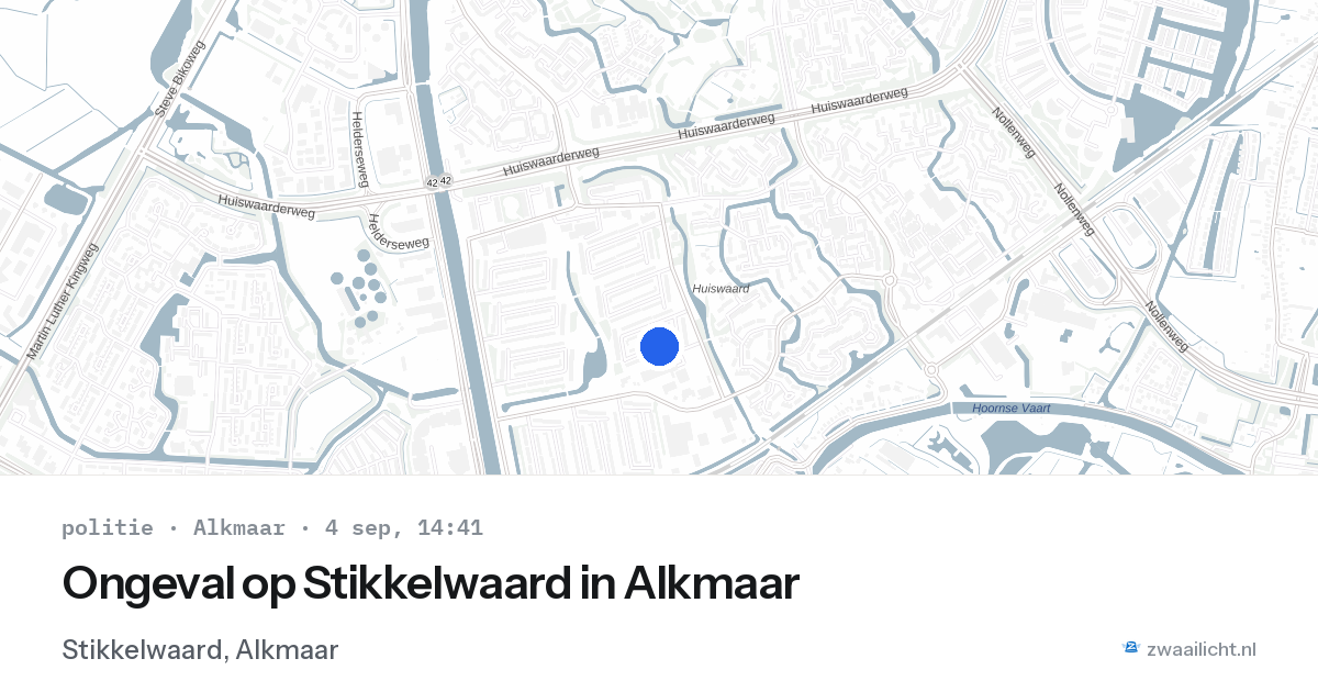 Ongeval op Stikkelwaard in Alkmaar — 4 sep 2026