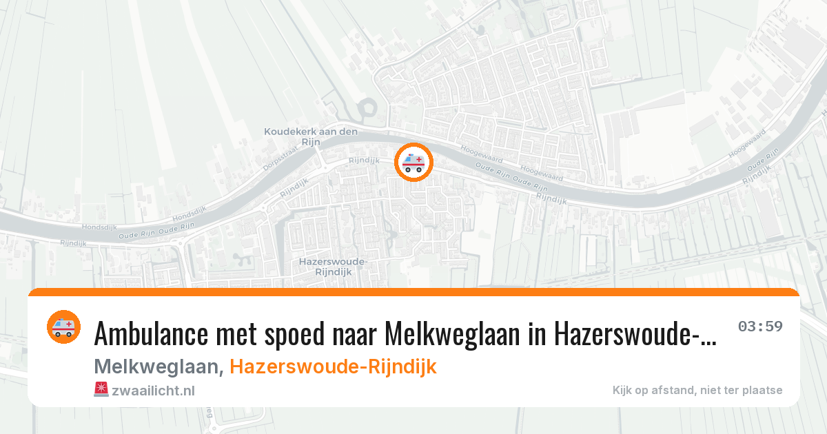 Ambulance met spoed naar Melkweglaan in Hazerswoude-Rijndijk — 7 mei 2026