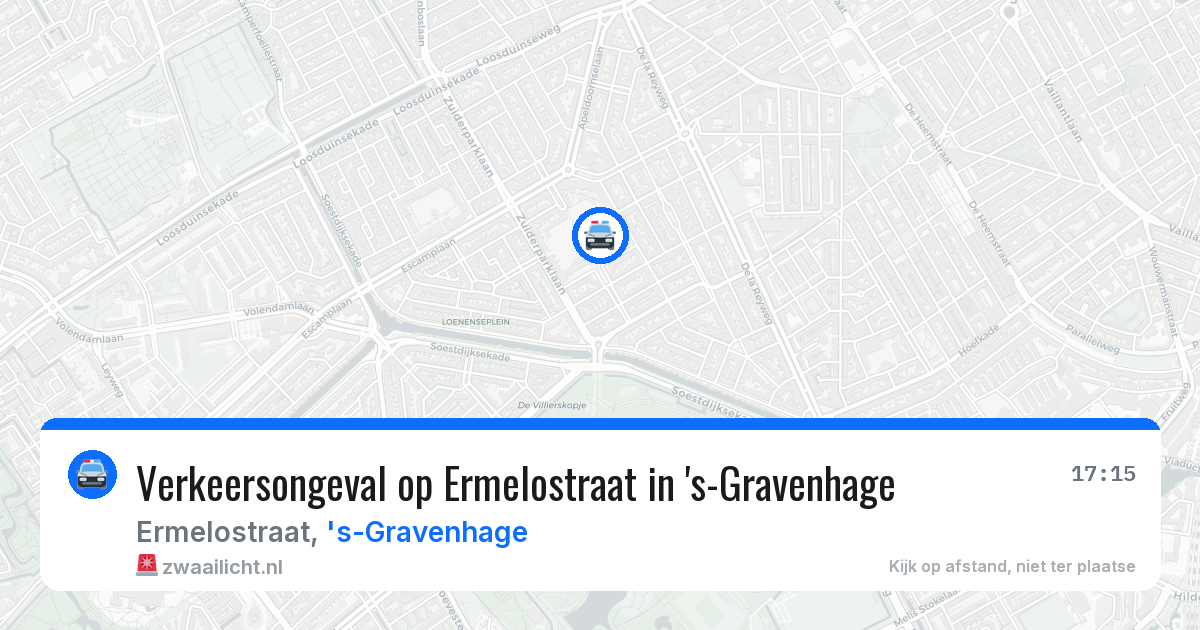 Verkeersongeval op Ermelostraat in 's-Gravenhage — 16 mrt 2026