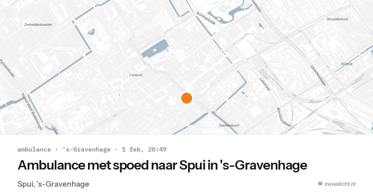 Ambulance met spoed naar Spui in 's-Gravenhage — 1 feb 2026