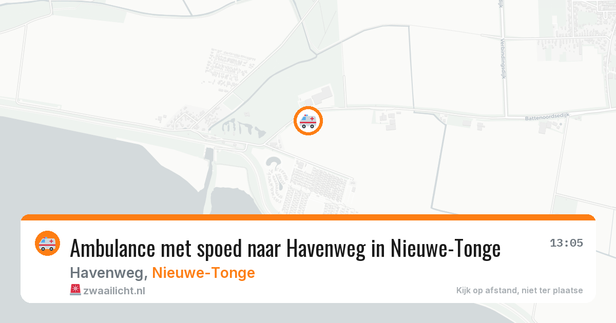 Ambulance met spoed naar Havenweg in Nieuwe-Tonge — 25 jul 2026