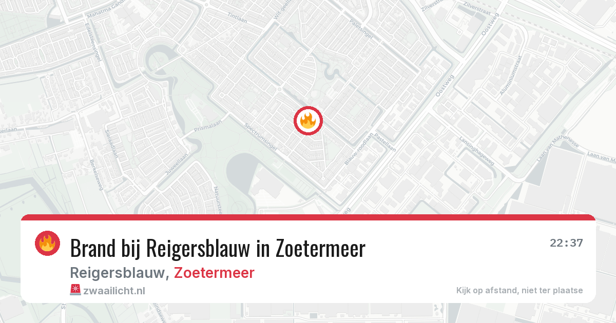 Brand bij Reigersblauw in Zoetermeer — 12 jun 2026