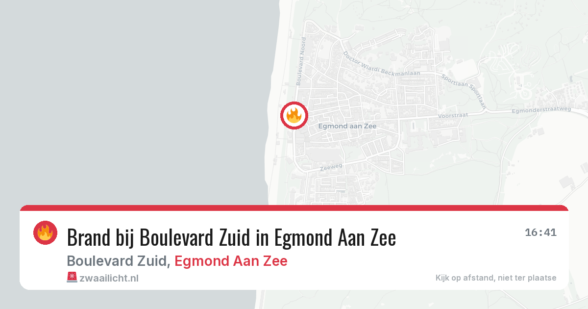 Brand bij Boulevard Zuid in Egmond Aan Zee — 14 aug 2026