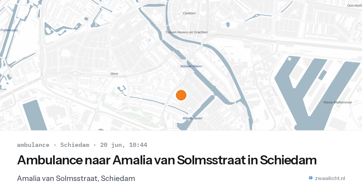 Ambulance naar Amalia van Solmsstraat in Schiedam — 20 jun 2026