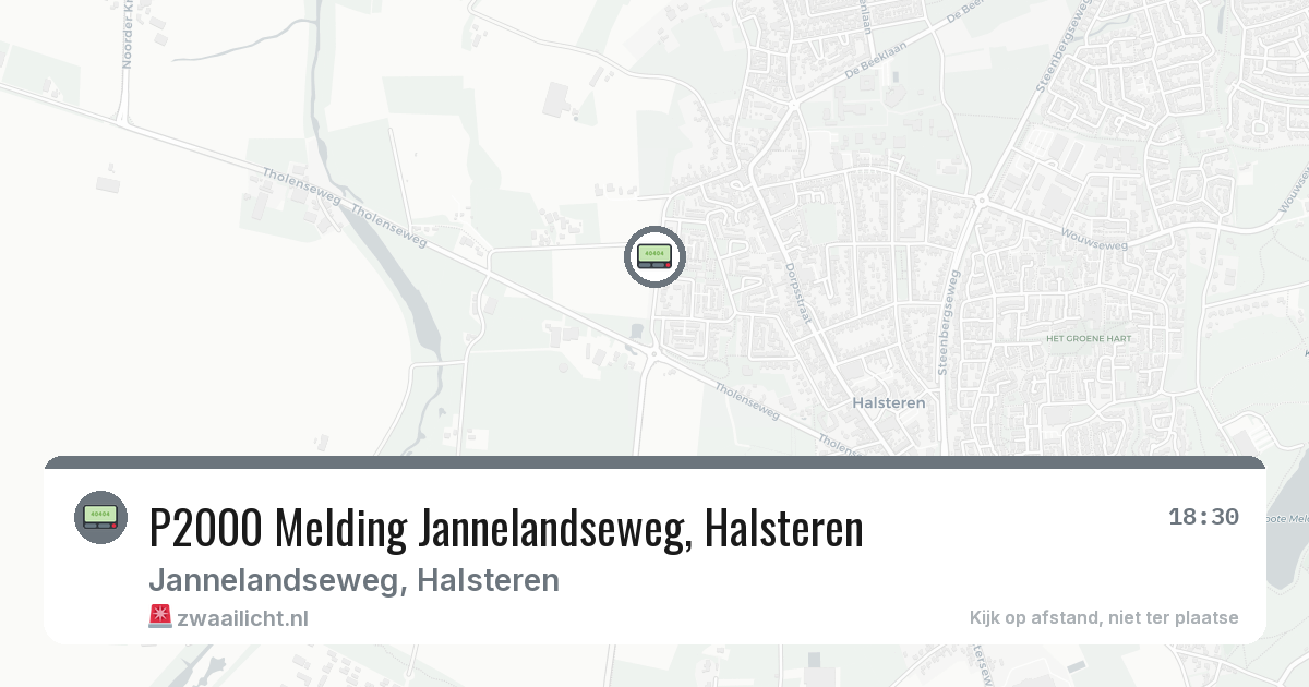 P2000 Melding Jannelandseweg, Halsteren — 2 jul 2026