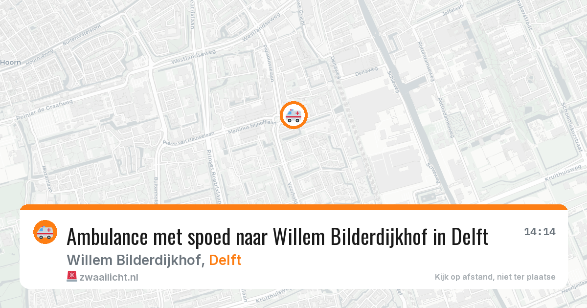 Ambulance met spoed naar Willem Bilderdijkhof in Delft — 26 jun 2026