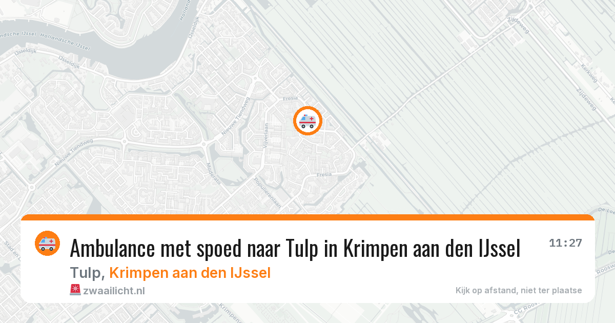 Ambulance met spoed naar Tulp in Krimpen aan den IJssel — 6 aug 2026