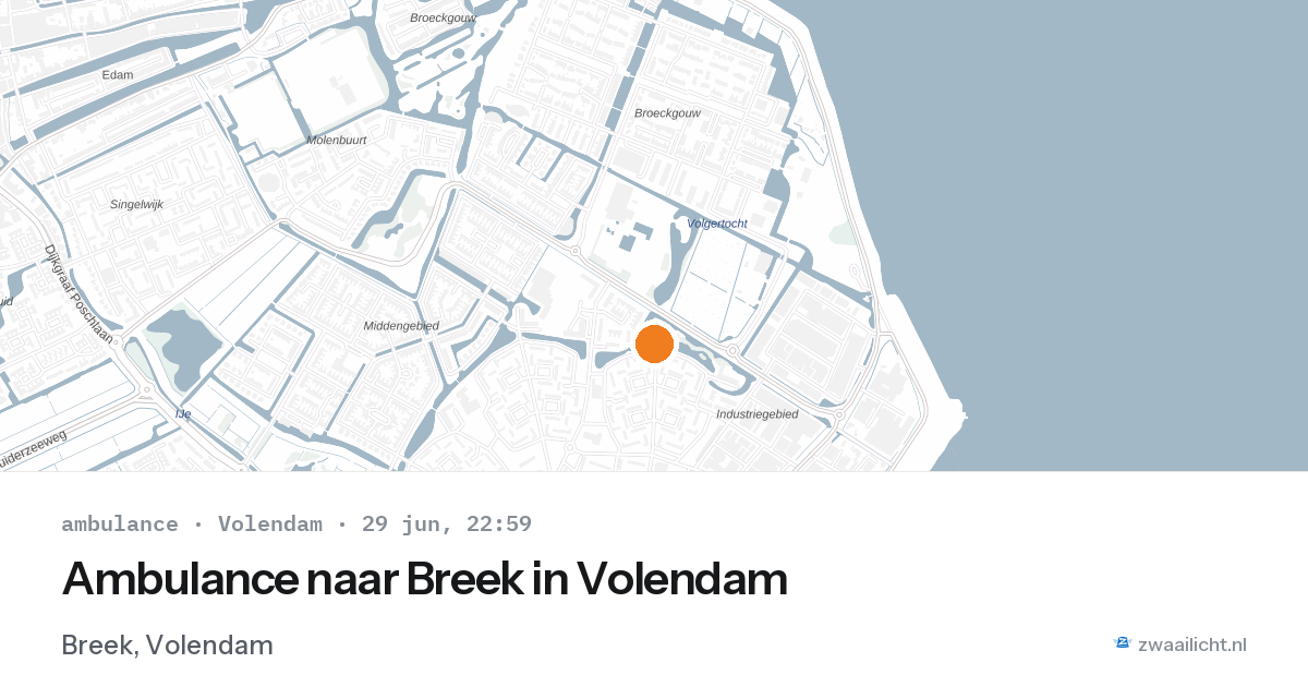 Ambulance naar Breek in Volendam — 29 jun 2026