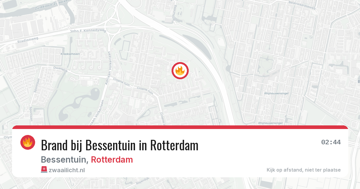 Brand bij Bessentuin in Rotterdam — 8 jun 2026