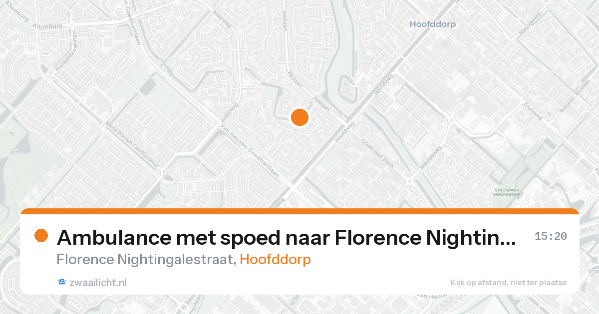 Ambulance met spoed naar Florence Nightingalestraat in Hoofddorp — 19 aug 2026