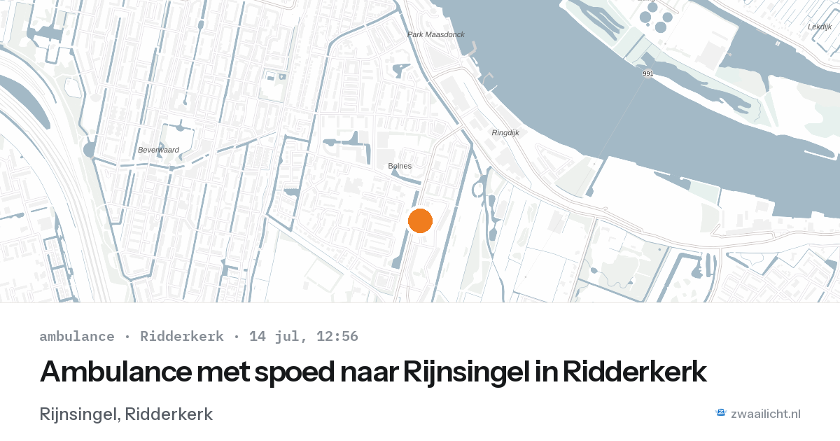Ambulance met spoed naar Rijnsingel in Ridderkerk — 14 jul 2026