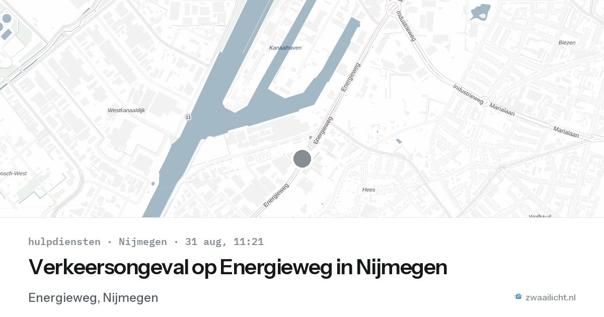 Verkeersongeval op Energieweg in Nijmegen — 31 aug 2026