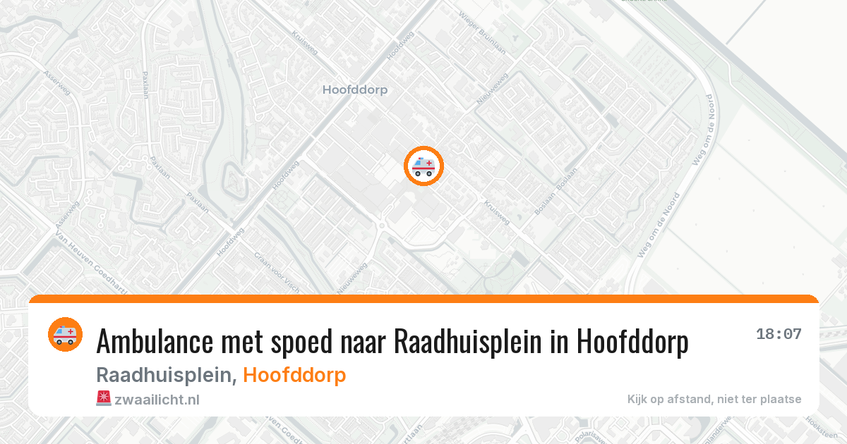 Ambulance met spoed naar Raadhuisplein in Hoofddorp — 13 jul 2026