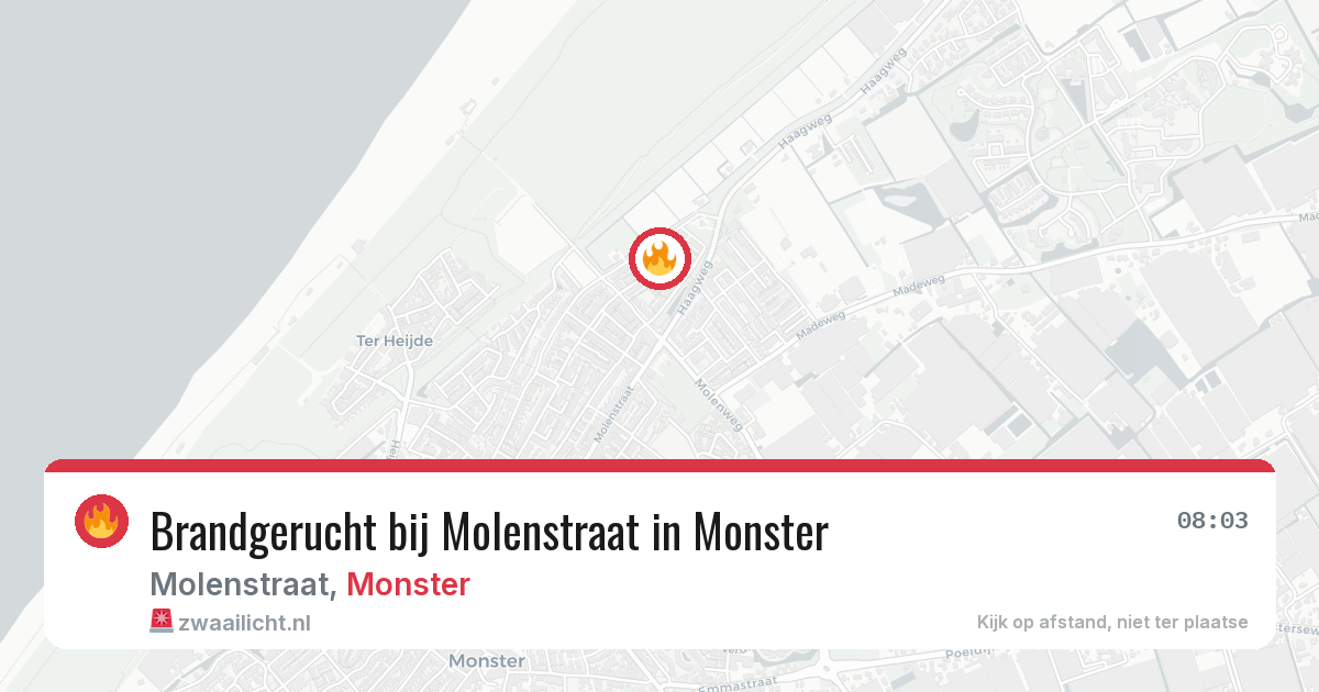 Brandgerucht bij Molenstraat in Monster — 28 jun 2026