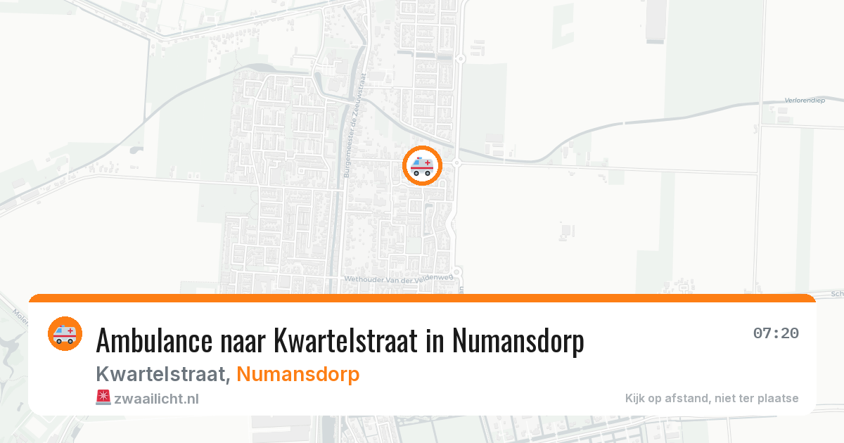 Ambulance naar Kwartelstraat in Numansdorp — 20 jul 2026