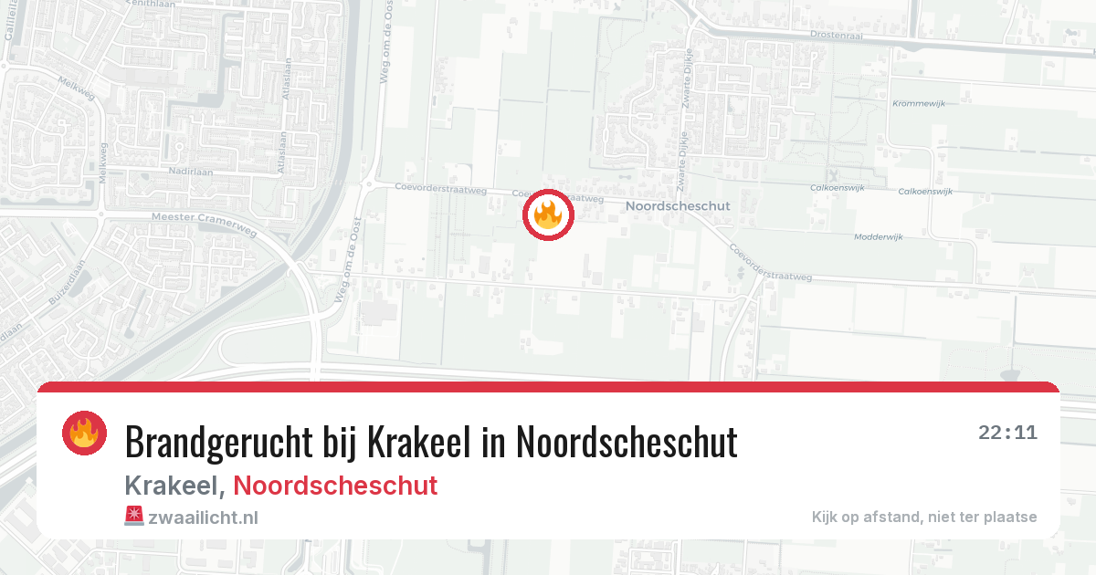 Brandgerucht bij Krakeel in Noordscheschut — 12 aug 2026