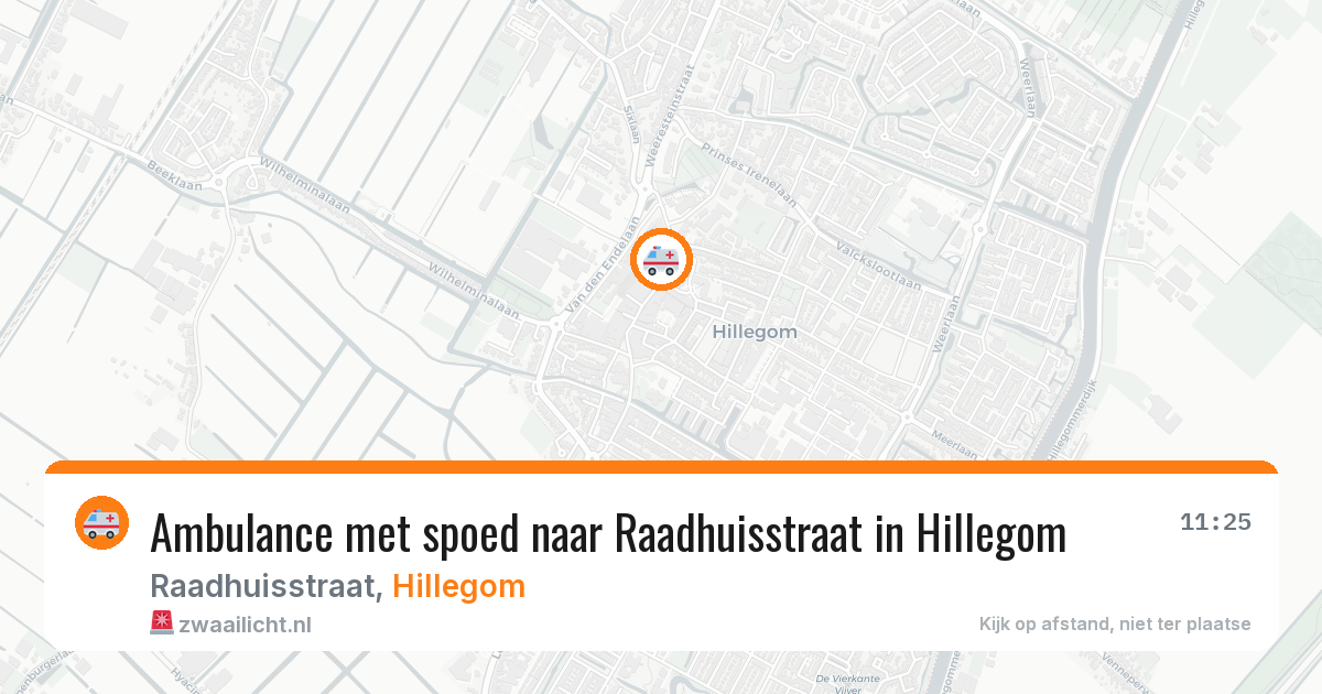 Ambulance met spoed naar Raadhuisstraat in Hillegom — 24 jun 2026