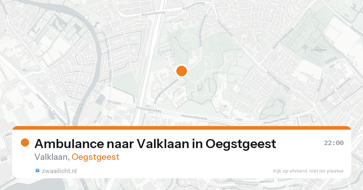Ambulance naar Valklaan in Oegstgeest — 16 aug 2026