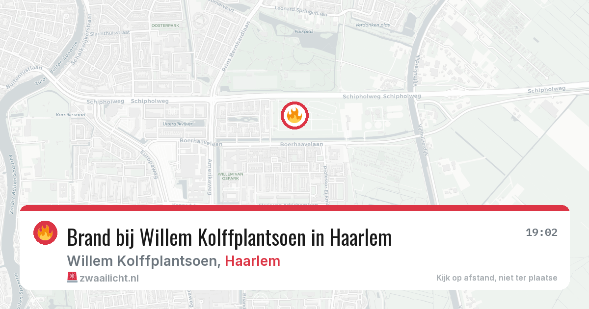 Brand bij Willem Kolffplantsoen in Haarlem — 20 mrt 2026