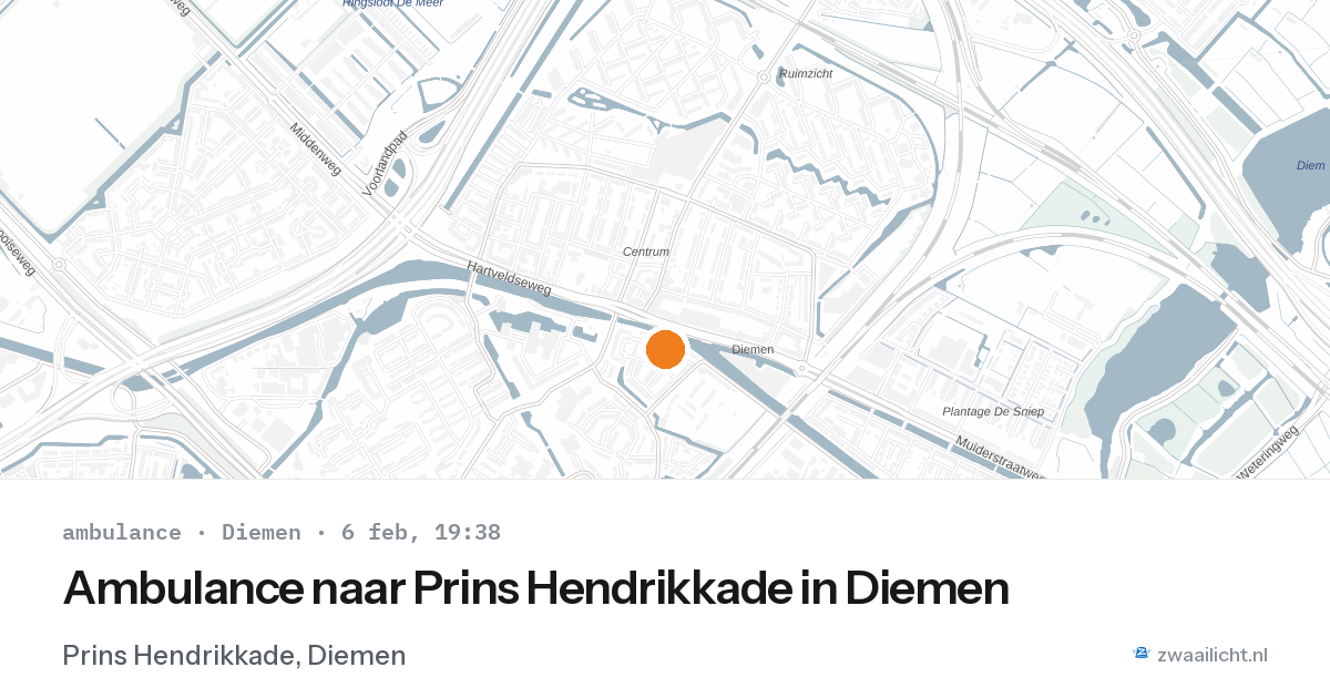 Ambulance naar Prins Hendrikkade in Diemen — 6 feb 2026