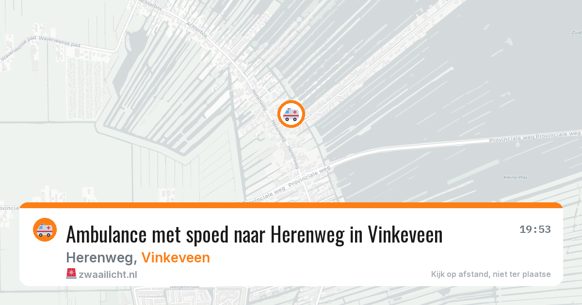 Ambulance met spoed naar Herenweg in Vinkeveen — 19 apr 2026