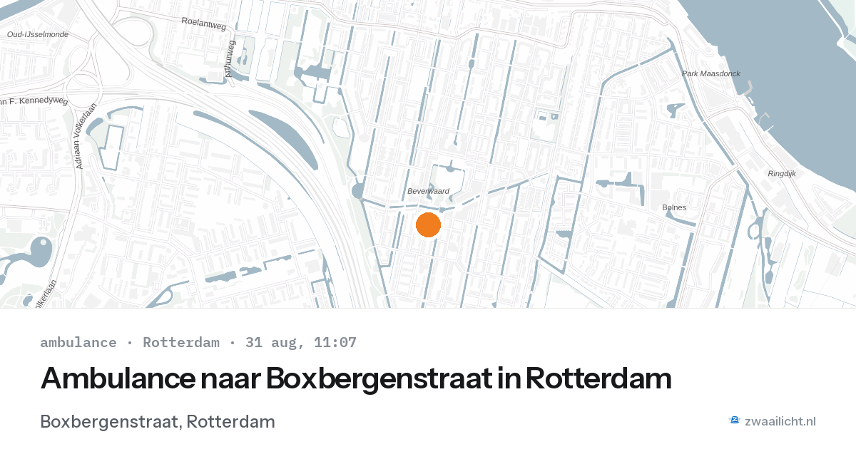 Ambulance naar Boxbergenstraat in Rotterdam — 31 aug 2026