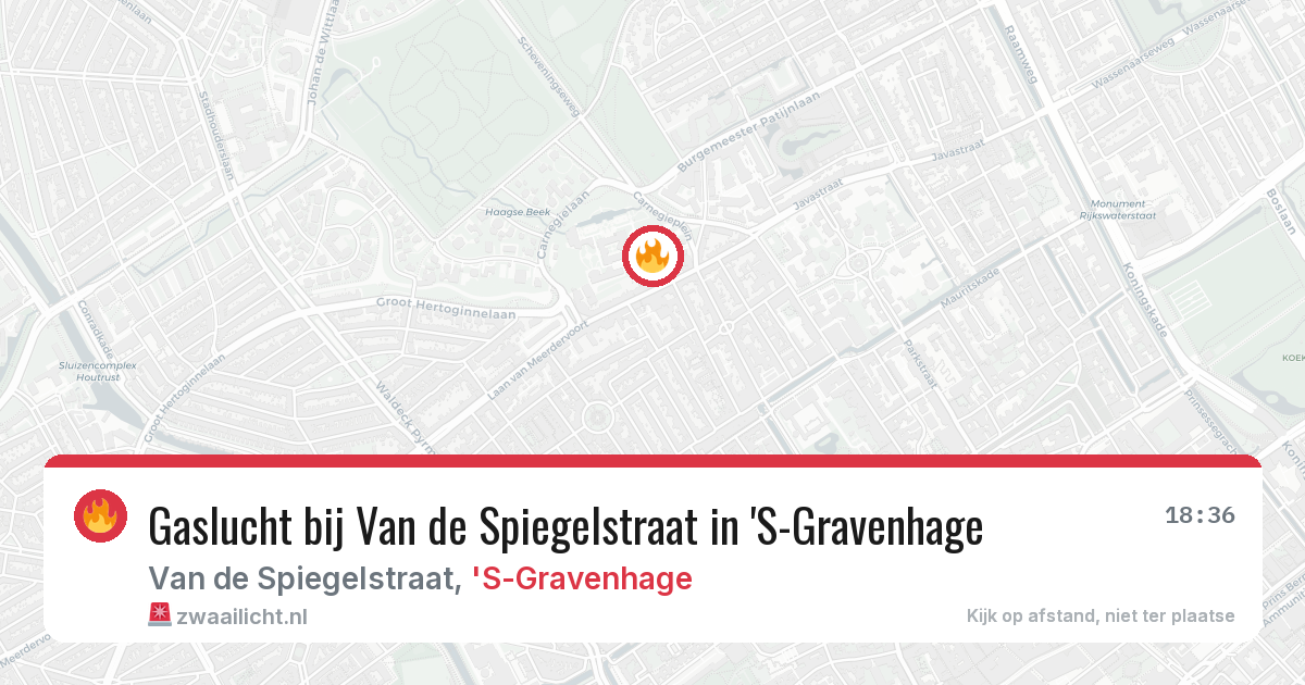 Gaslucht bij Van de Spiegelstraat in 'S-Gravenhage — 23 apr 2026