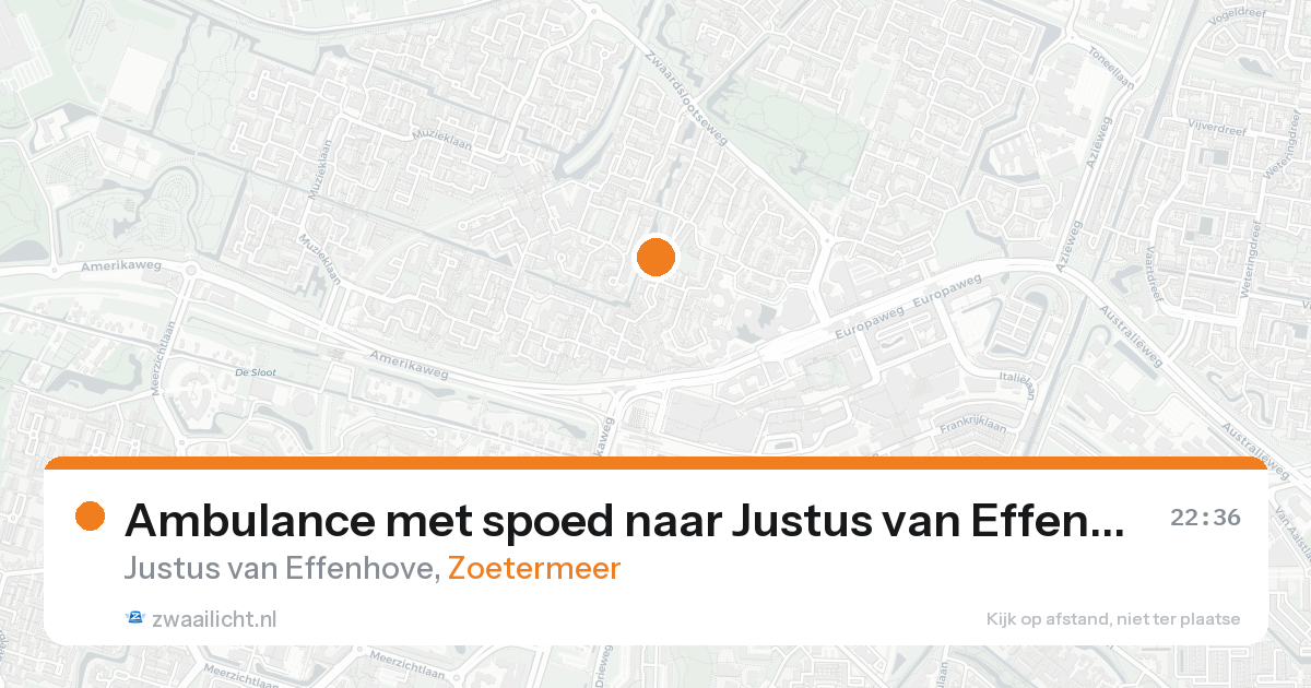 Ambulance met spoed naar Justus van Effenhove in Zoetermeer — 19 aug 2026