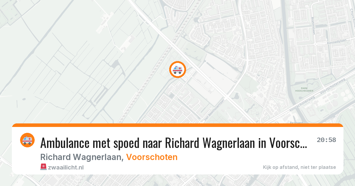Ambulance met spoed naar Richard Wagnerlaan in Voorschoten — 11 aug 2026