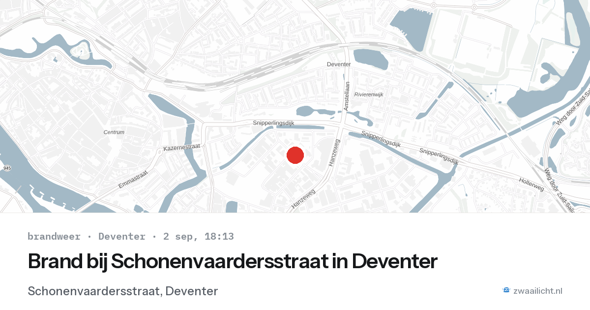 Brand bij Schonenvaardersstraat in Deventer — 2 sep 2026