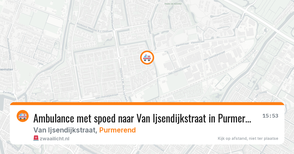 Ambulance met spoed naar Van Ijsendijkstraat in Purmerend — 5 mrt 2026