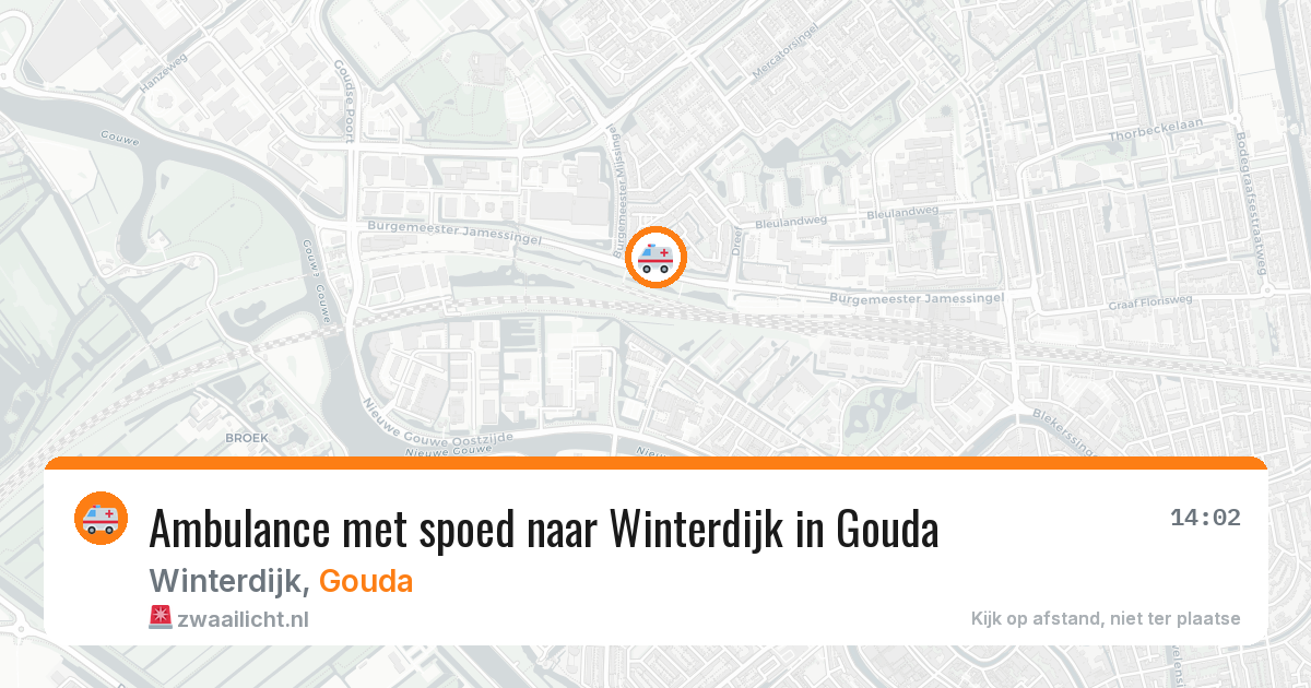 Ambulance met spoed naar Winterdijk in Gouda — 13 aug 2026