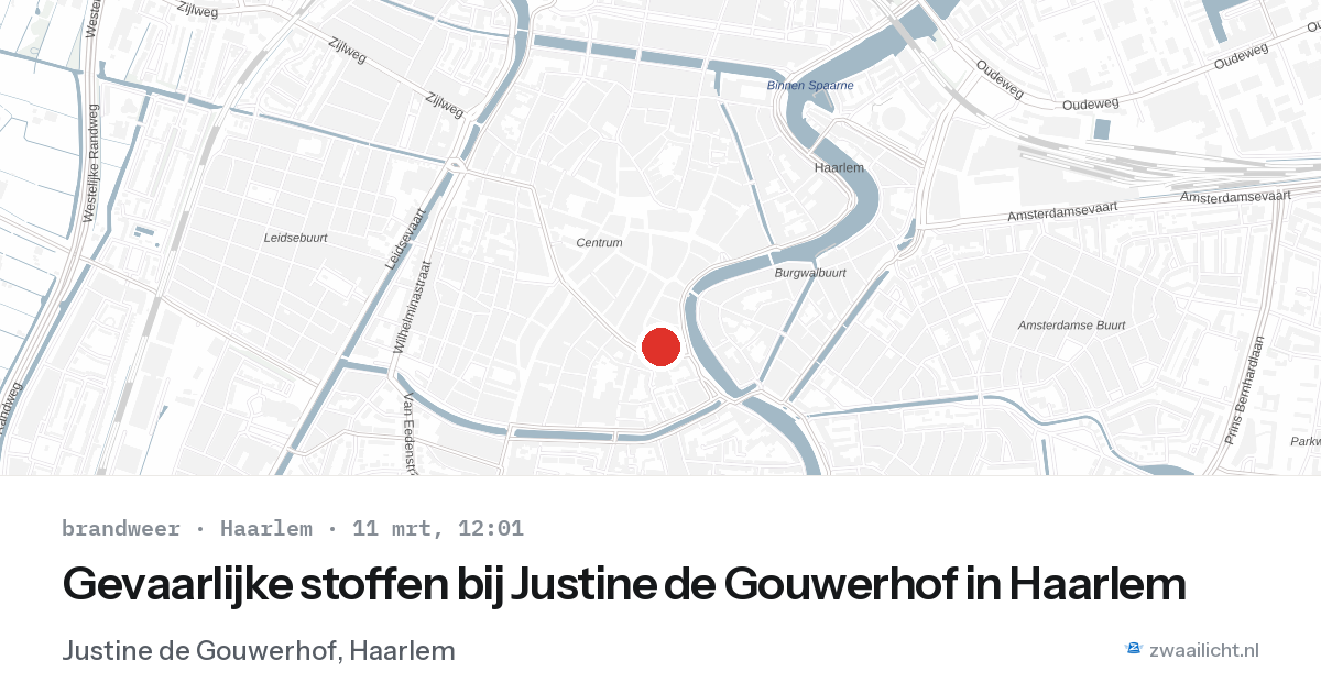 Gevaarlijke stoffen bij Justine de Gouwerhof in Haarlem — 11 mrt 2026