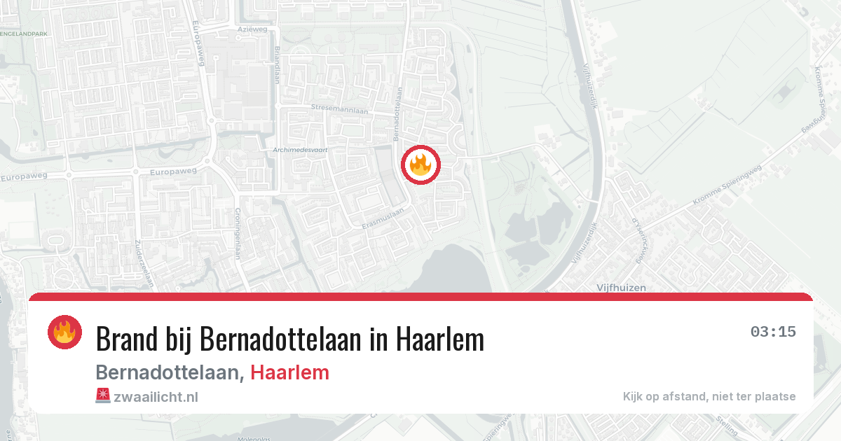 Brand bij Bernadottelaan in Haarlem — 29 jul 2026