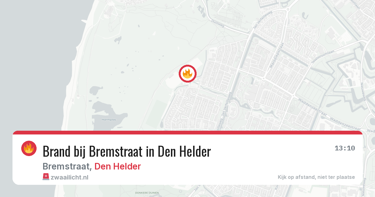 Brand bij Bremstraat in Den Helder — 1 aug 2026