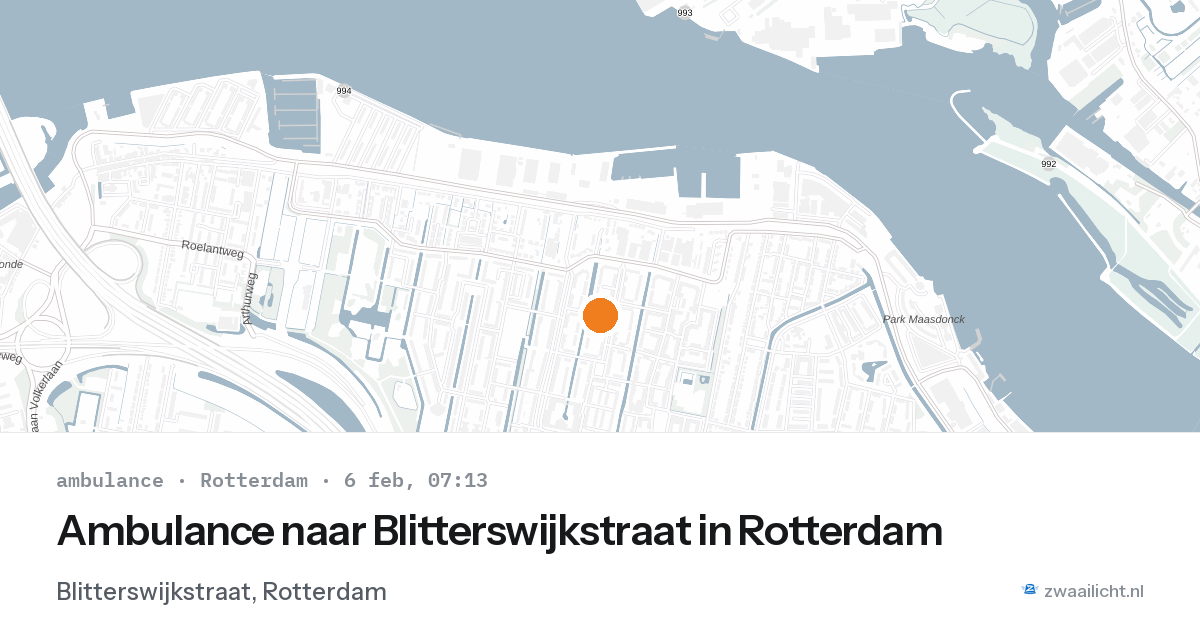 Ambulance naar Blitterswijkstraat in Rotterdam — 6 feb 2026