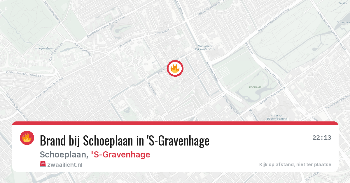 Brand bij Schoeplaan in 'S-Gravenhage — 1 apr 2026