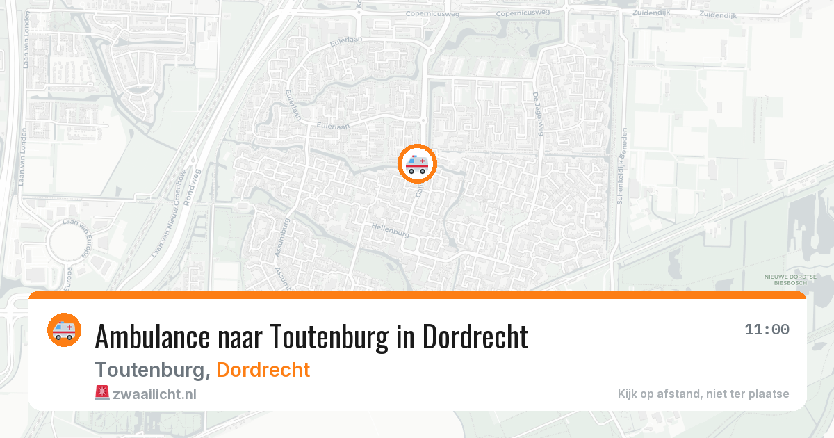 Ambulance naar Toutenburg in Dordrecht — 29 jun 2026