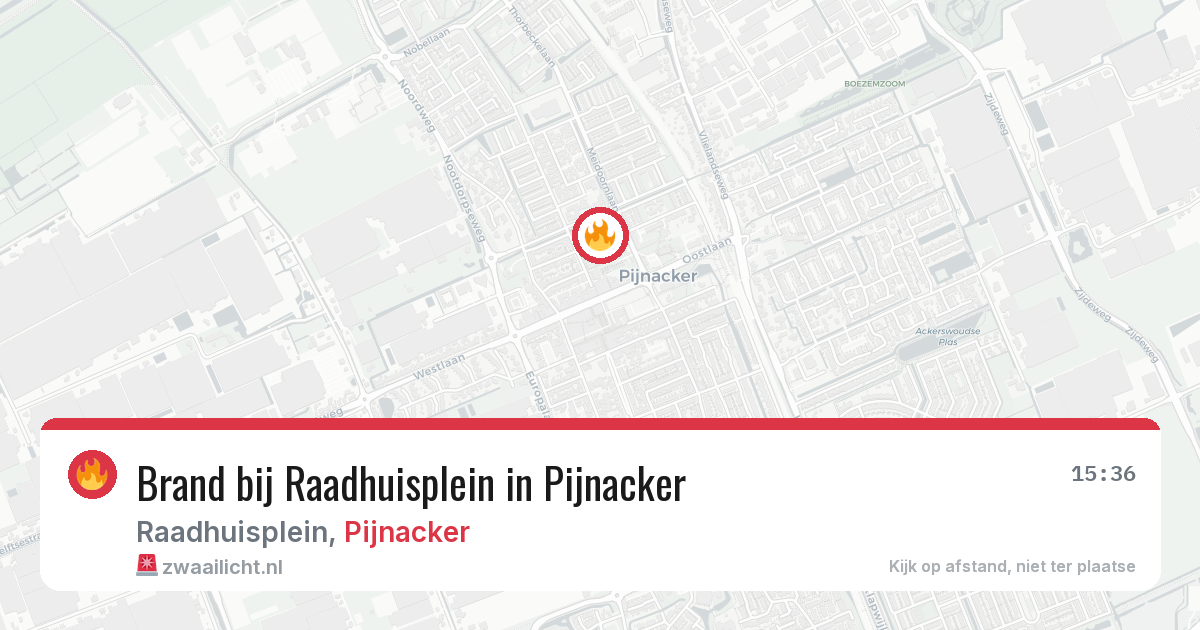 Brand bij Raadhuisplein in Pijnacker — 20 jul 2026